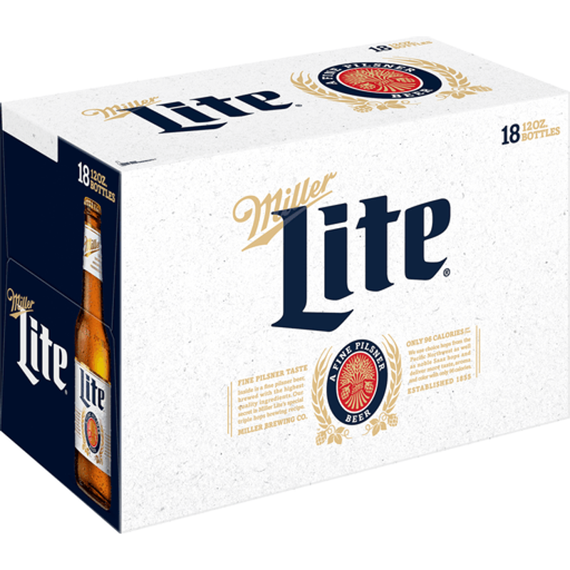 Miller Lite 18 Pack 12 oz Bottles