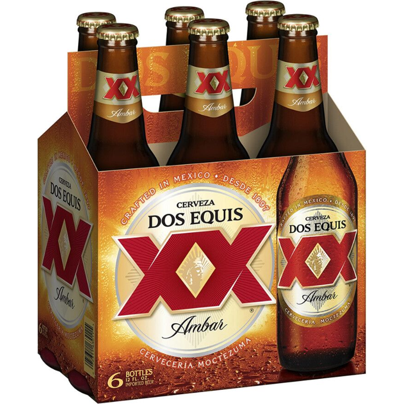 Dos Equis Amber Lager 6 Pack 12 oz Bottles