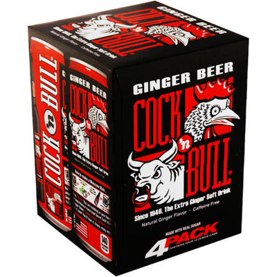 Cock-N-Bull Ginger Beer, 4x 12 oz cans