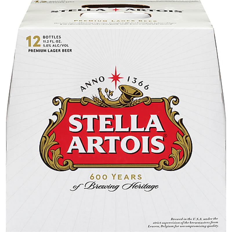 Stella Artois Premium Lager 12 Pack 11.2 oz Bottles