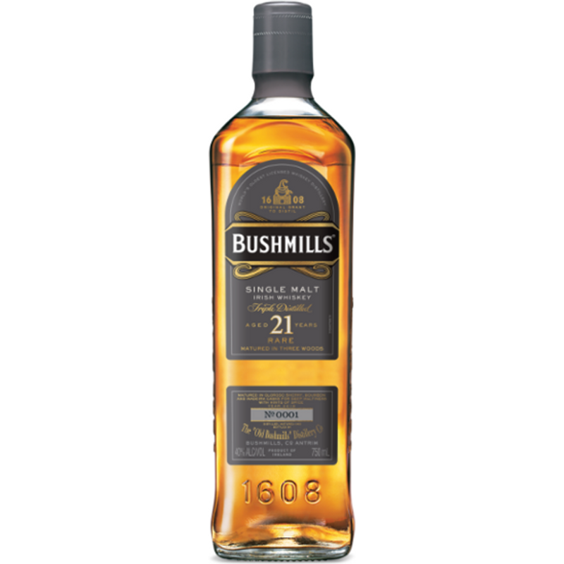 Bushmills Single Malt 21 Year Irish Whiskey 750mL