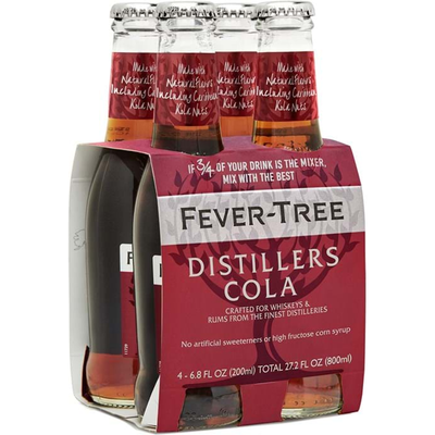 Fever-Tree Distillers Cola Mixer 4x 6.8oz Bottles