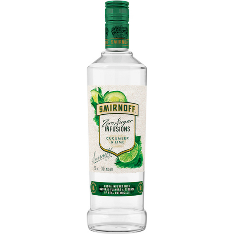 Smirnoff Zero Vodka Cucumber and Lime 750mL