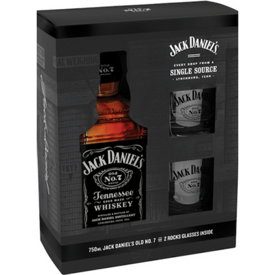 Jack Daniel's Old No. 7 Tennessee Sour Mash Whiskey Gift Set 750mL