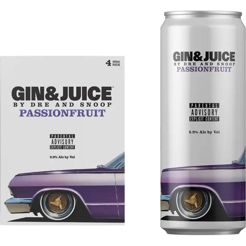 Gin & Juice Passionfruit By Dre Snoop 4 Pack 355ml Cans