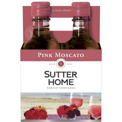 Sutter Home Family Vineyards Pink Moscato Sparkling Wine 4 Pack 187mL