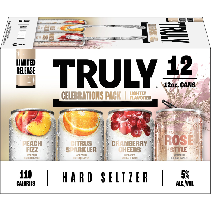 TRULY Hard Seltzer Holiday Variety Party Pack, Spiked & Sparkling Water 12x 12oz Cans