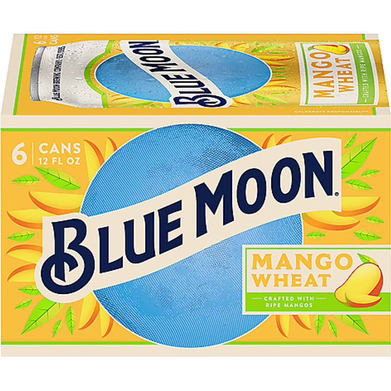 Blue Moon Mango Wheat Craft Beer 6x 12oz Cans