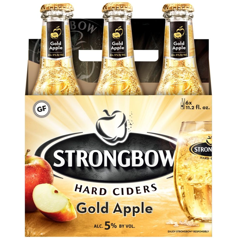 Strongbow Cider Gold Apple 6x 11.2oz Bottles